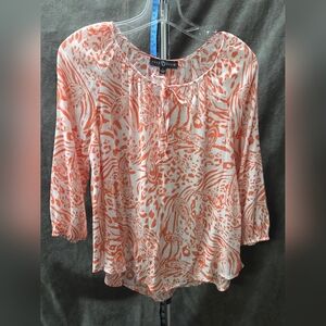 Fred David Women's Orange Patterned Top